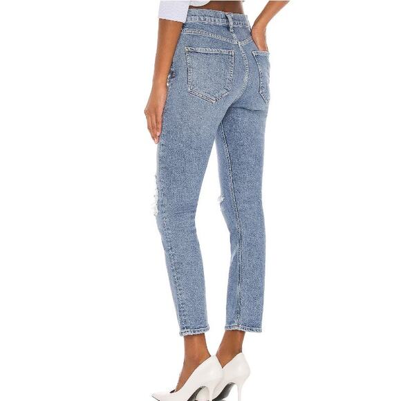 AGOLDE Riley High Rise Straight Leg Crop Size 29 Whiplash Distressed Stone Wash - Picture 5 of 14